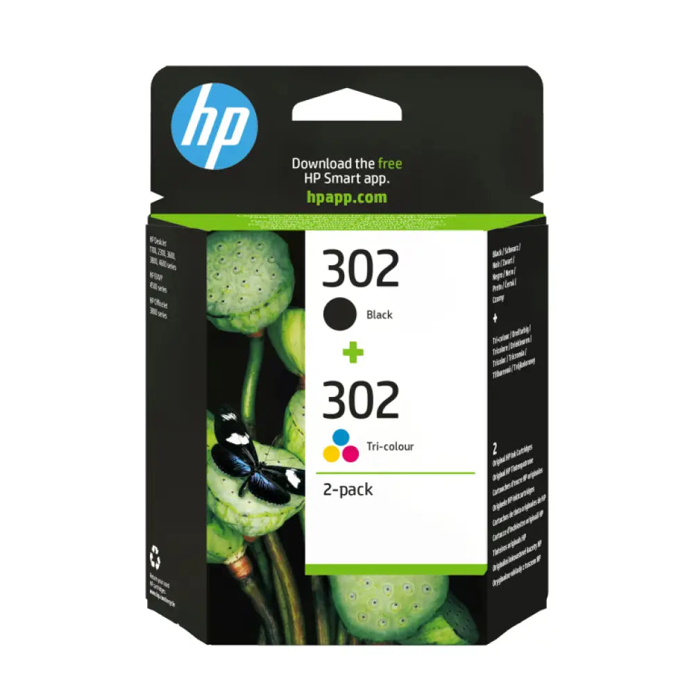 HP Paquete de ahorro de 2 cartuchos de tinta original 302 negro/tricolor - detalle