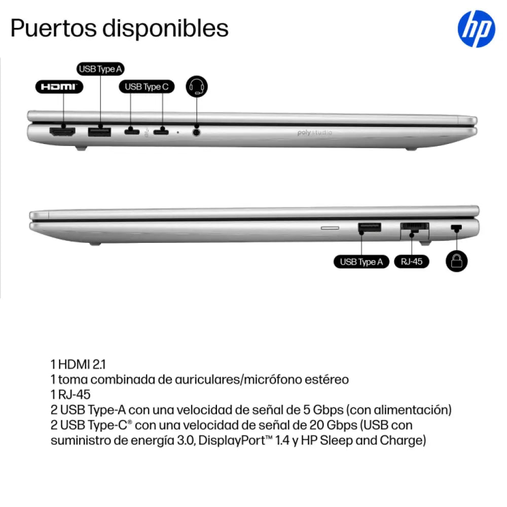 HP ProBook 4 G1i AI Wolf Pro Security Edition Intel Core Ultra 7 255U Portátil 40.6 cm (16") WUXGA 32 GB DDR5-SDRAM 1 TB SSD Wi-Fi 6E (802.11ax) Windows 11 Pro AI PC Plata - detalle