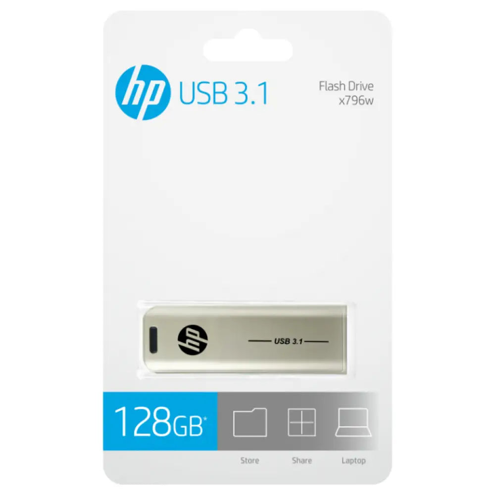 HP x796w unidad flash USB 128 GB USB tipo A 3.2 Gen 1 (3.1 Gen 1) Plata - detalle