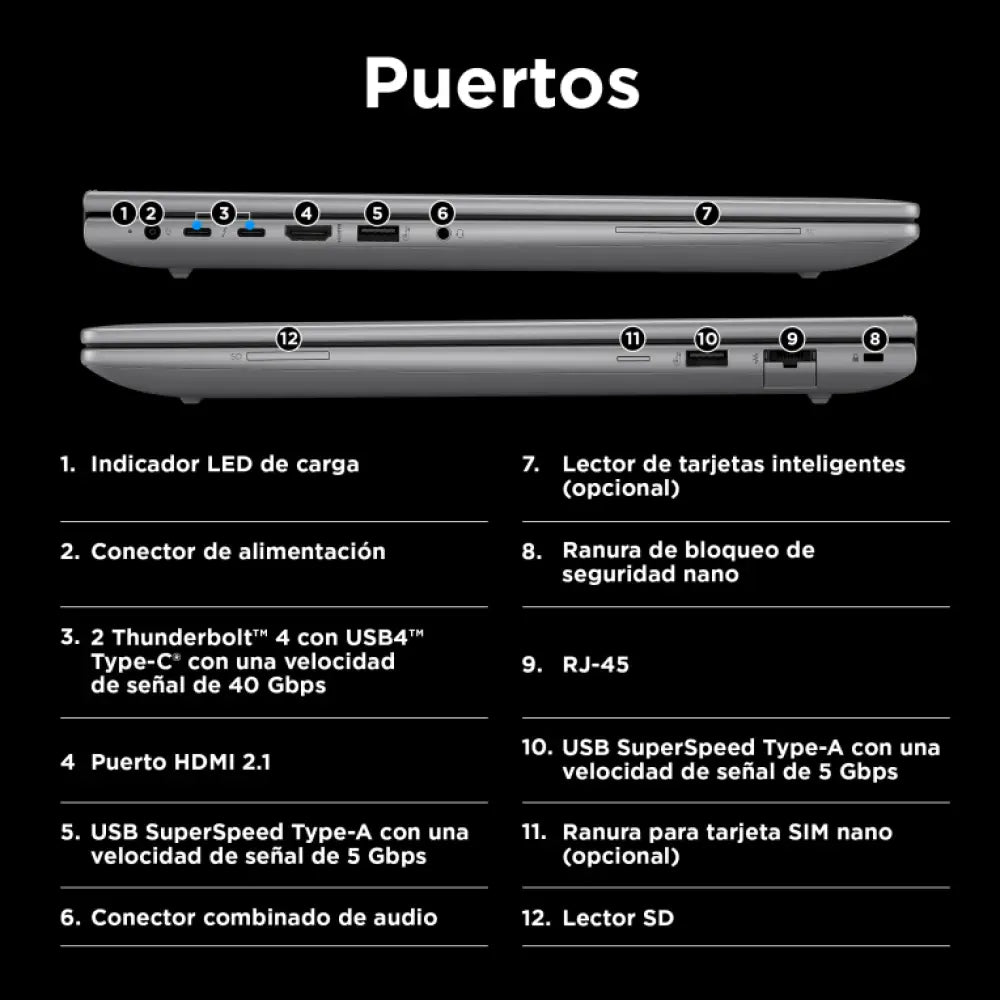 HP ZBook Power G11 A AMD RyzenT 9 8945HS Estación de trabajo móvil 40.6 cm (16") WUXGA 32 GB DDR5-SDRAM 1 TB SSD NVIDIA RTX 2000 Ada Wi-Fi 6E (802.11ax) Windows 11 Pro AI PC Plata - detalle
