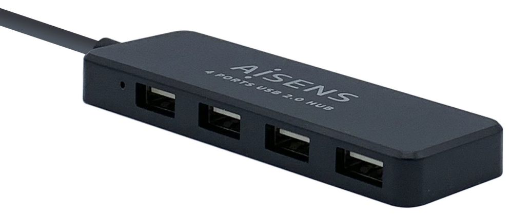 HUB AISENS USB 2.0 TIPO A M-4XTIPO A H NEGRO 30CM - detalle