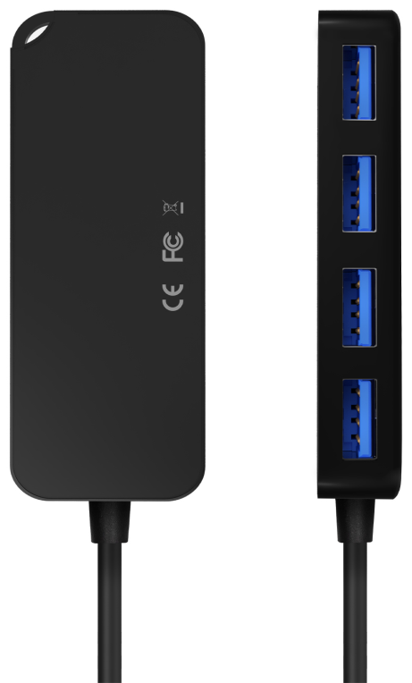 HUB AISENS USB 3.0 TIPO A/M-4XTIPO A/H NEGRO 15CM - detalle