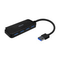 AISENS Hub USB 3.0. Tipo A/M-4x Tipo A/H. Negro. 15cm