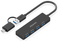 HUB AISENS USB 3.1 GEN1 USB-C/M Y USB-A/M-4XTIPO A/H NEGRO 15CM