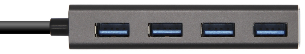 HUB AISENS USB 3.1 USB-C USB-C M-4xTIPO A H GRIS 15CM - detalle