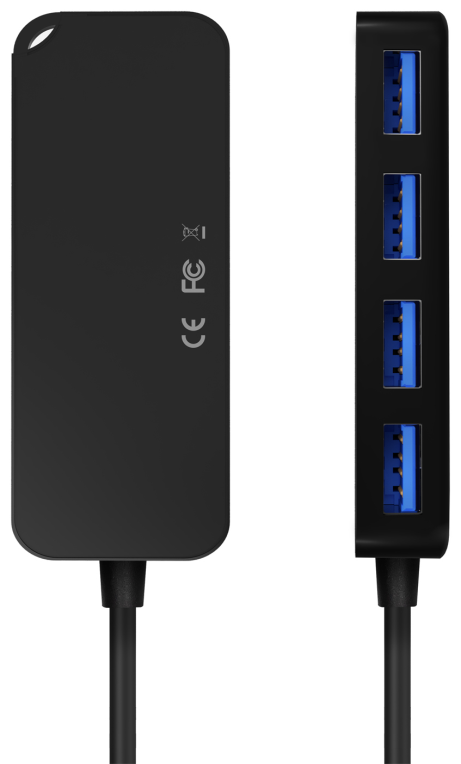 HUB AISENS USB 3.1 USB-C USB-C/M-4XTIPO A/H NEGRO 15CM - detalle