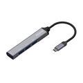 AISENS Hub USB 3.1 USB-C. Tipo C/M - 4x Tipo A/H. Gris. 10 cm