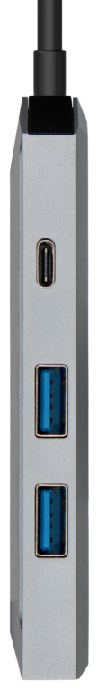 HUB AISENS USB-C DOCK 4 EN 1 USB-C A 1xHDMI 2xUSB 1xPD GRIS 15CM - detalle