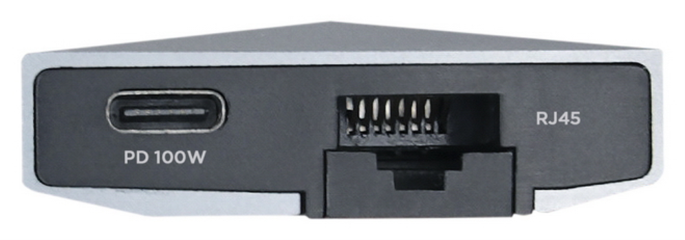 HUB AISENS USB-C DOCK 8 EN 1 USB-C 1xHDMI 1xRJ45 3xUSB 1xPD 1xSD 1xMICR-SD 15CM - detalle