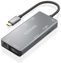 HUB AISENS USB-C DOCK 9 EN 1 USB-C 2XHDMI RJ45 2XUSB-A 3.0 USB-A 2.0 PD
