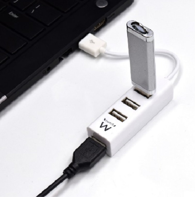 HUB EWENT USB 2.0 HIGH SPEED USB-A 4 PUERTOS BLANCO - detalle
