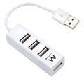 HUB EWENT USB 2.0 HIGH SPEED USB-A 4 PUERTOS BLANCO