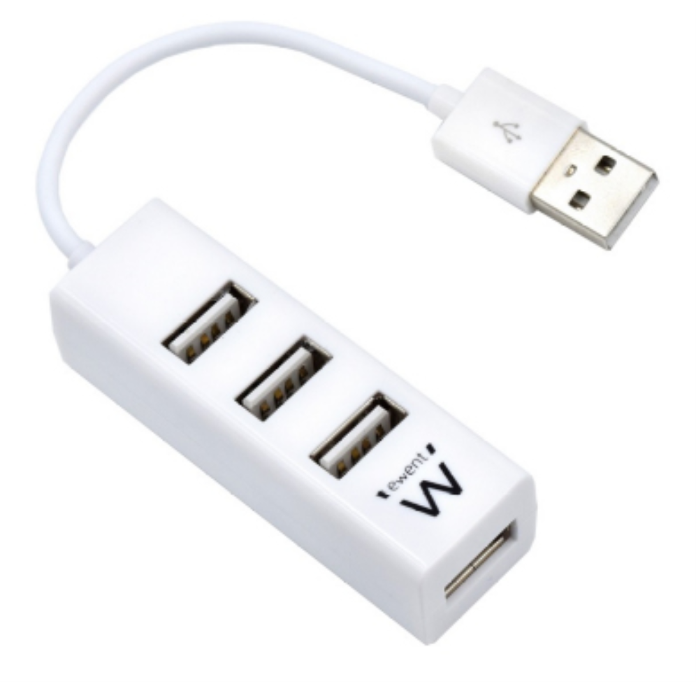 HUB EWENT USB 2.0 HIGH SPEED USB-A 4 PUERTOS BLANCO