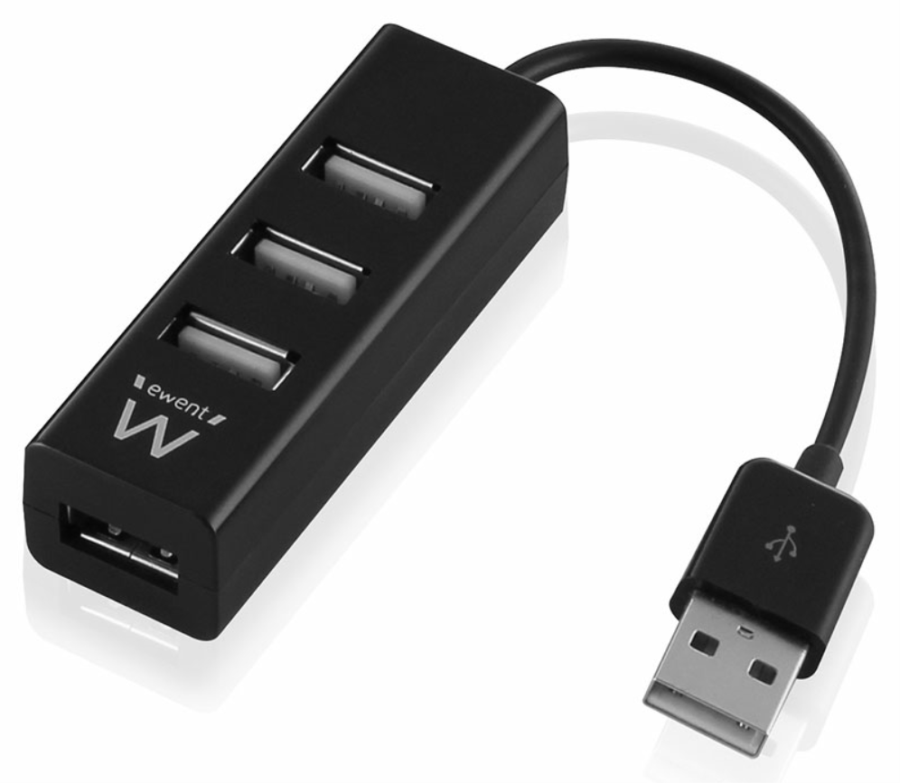 HUB EWENT USB 2.0 HIGH SPEED USB-A 4 PUERTOS NEGRO - detalle
