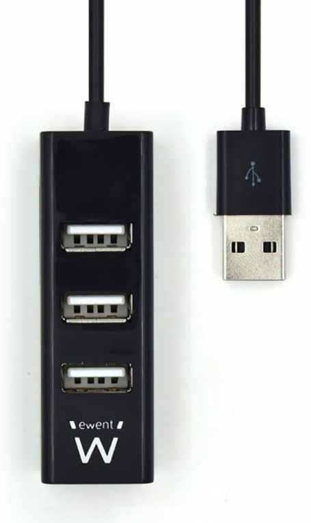 HUB EWENT USB 2.0 HIGH SPEED USB-A 4 PUERTOS NEGRO - detalle