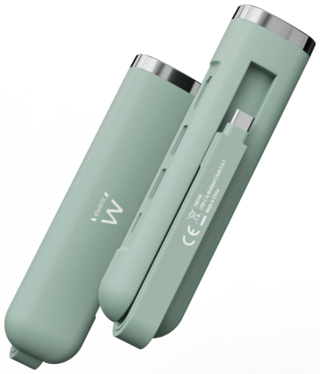 HUB EWENT USB-C Y USB-A MULTIPORT DOCK 5-1 HDMI VERDE - detalle