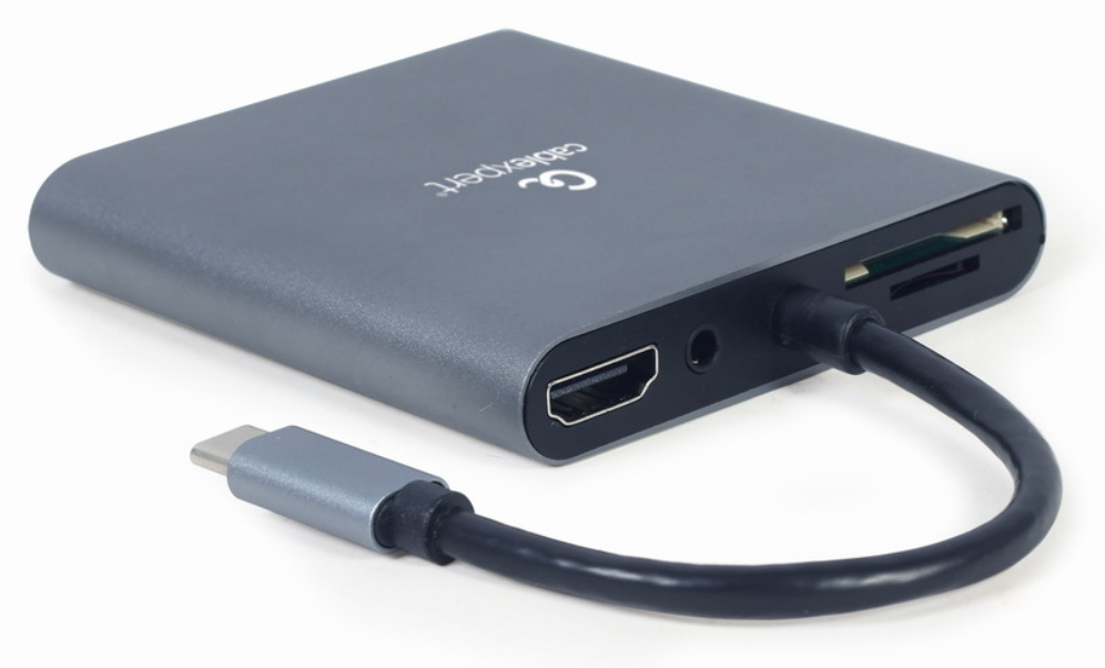 HUB GEMBIRD 6 EN 1 USB C GRIS - detalle