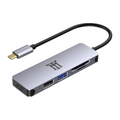 Maillon Technologique Premium MTHUB5 base para portátil y replicador de puertos USB 3.2 Gen 2 (3.1 Gen 2) Type-C Alumini