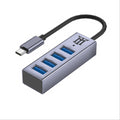 Maillon Technologique Premium MTHUB4 hub de interfaz USB 3.2 Gen 2 (3.1 Gen 2) Type-C 5 Mbit/s Aluminio. Gris