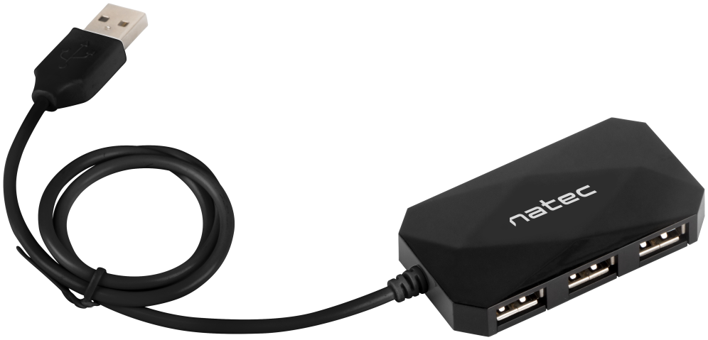 HUB NATEC LOCUST 4 PUERTOS USB 2.0 NEGRO - detalle
