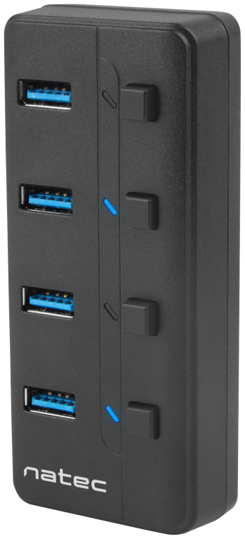 HUB NATEC MANTIS 2 USB 3.0 4 PUERTOS ON OFF CON ALIMENTADOR - detalle