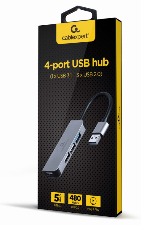 HUB USB DE 4 PUERTOS 1 X USB 3.1 + 3 X USB 2.0)