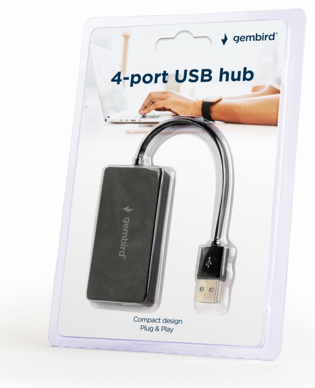 HUB USB GEMBIRD 2.0 4 PUERTOS NEGRO - detalle