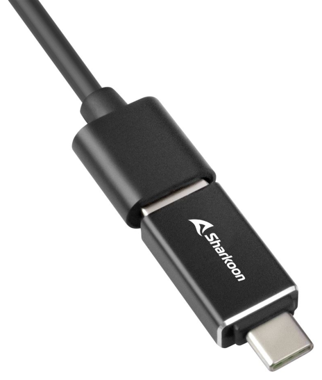 HUB USB SHARKOON 3X3.2 GEN 1 + RJ45 ALUMINIO NEGRO - detalle