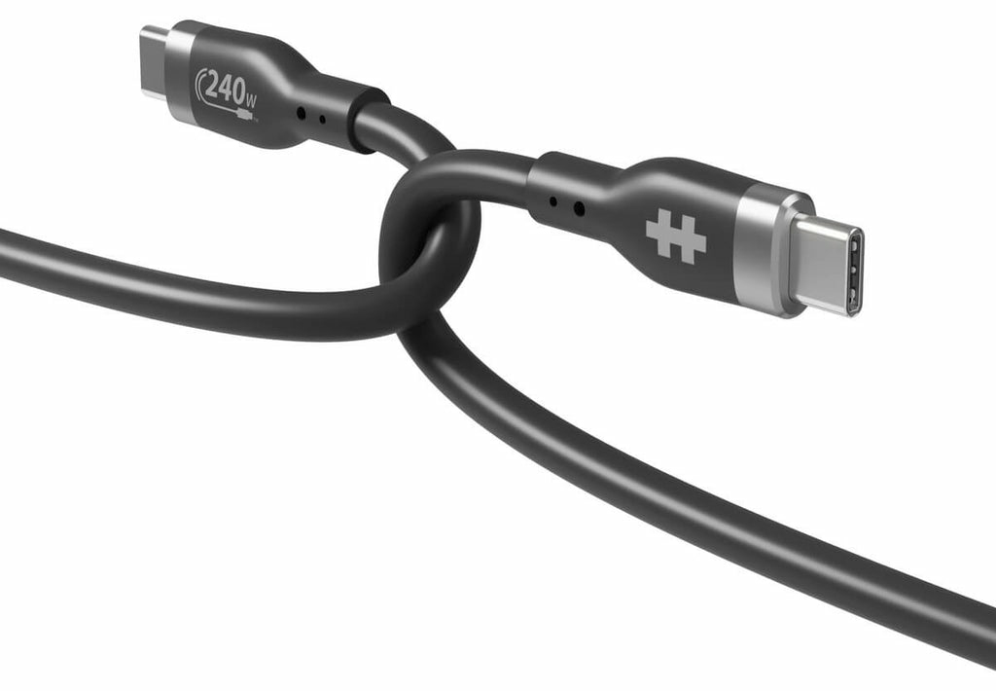 HYPER 2M SILICONE 240W USB-C CHARGING CABLE - BLACK - detalle