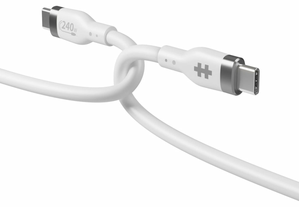 HYPER 2M SILICONE 240W USB-C CHARGING CABLE - WHITE - detalle