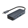 HYPER HD4001GL hub de interfaz USB 3.2 Gen 1 (3.1 Gen 1) Type-C 10000 Mbit/s Azul. Gris