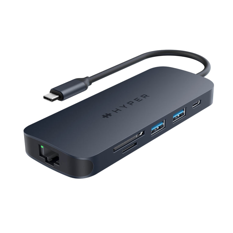HYPER HD4004GL hub d'interfície USB 3.2 Gen 1 (3.1 Gen 1) Type-C 10000 Mbit/s Blau. Gris