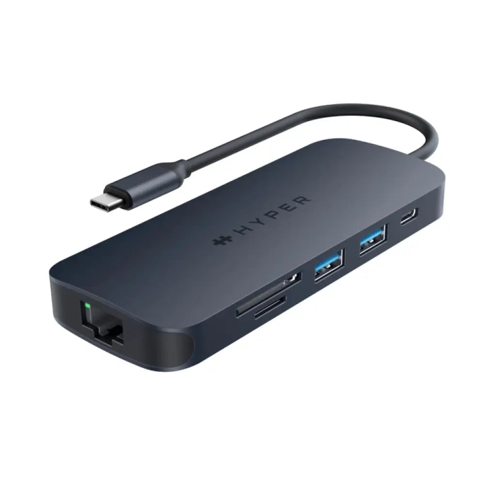 HYPER HD4004GL hub de interfaz USB 3.2 Gen 1 (3.1 Gen 1) Type-C 10000 Mbit/s Azul. Gris
