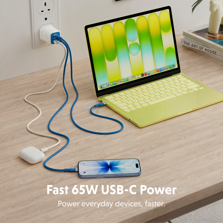 HYPER JUICE FLEX 65W GAN CHARGER - BLUE - detalle
