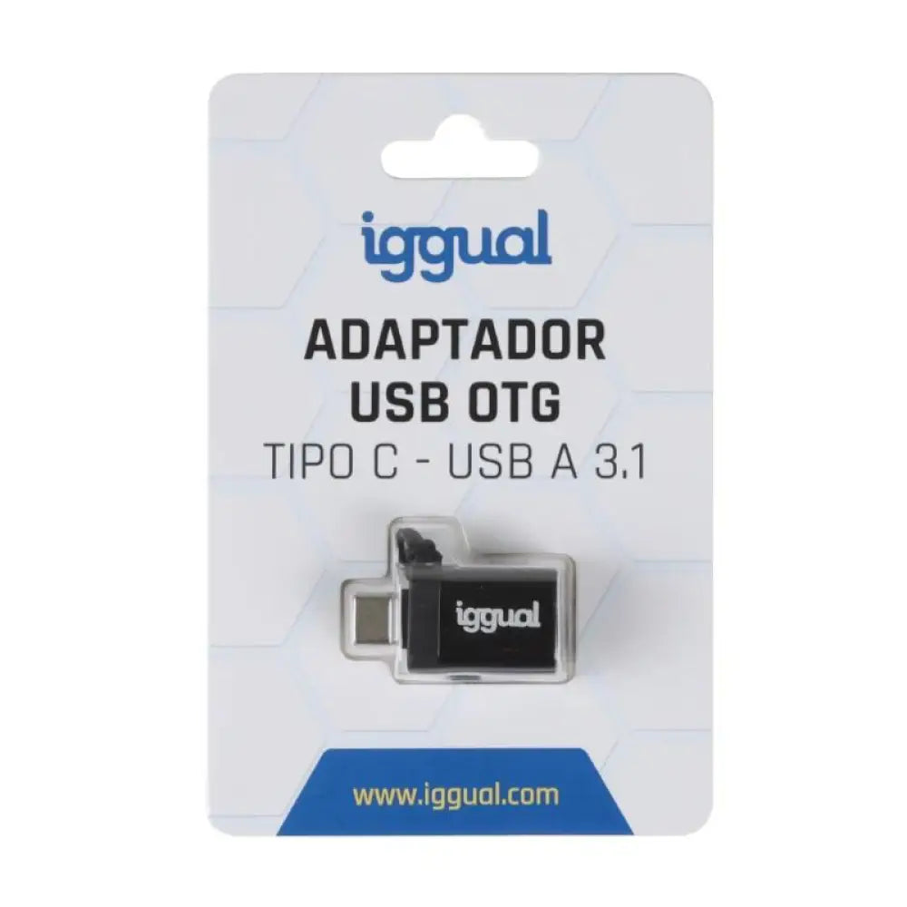 iggual Adaptador USB OTG tipo C a USB-A 3.1 negro - detalle