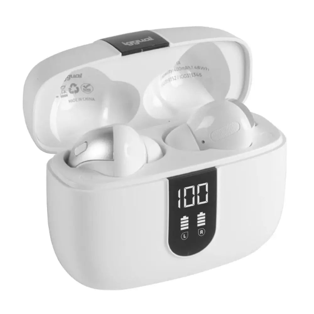 iggual Auriculares inalámbricos TWS Bluetooth blan - detalle