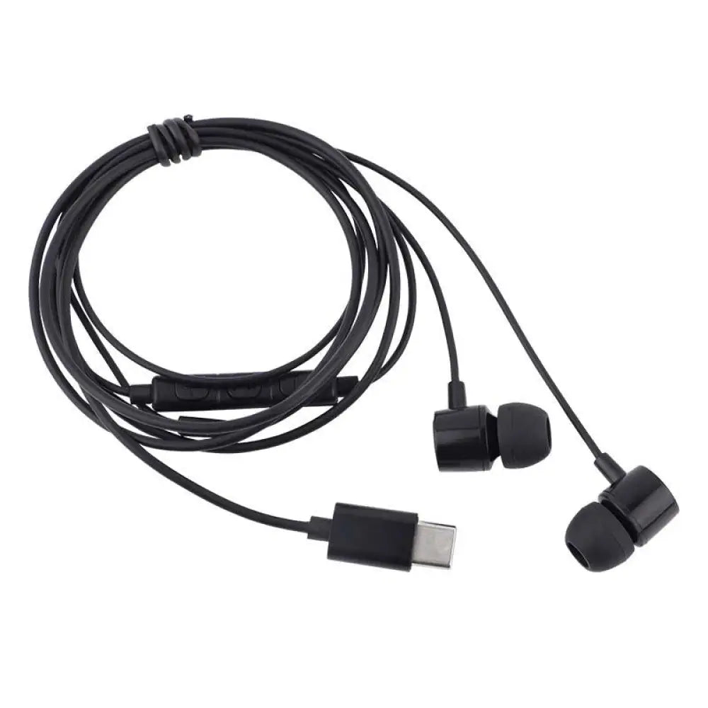 Auriculares tipo C intrauditivos IGGUAL con micrófono, diseño compacto y cable, ideales para llamadas y música en dispositivos compatibles.