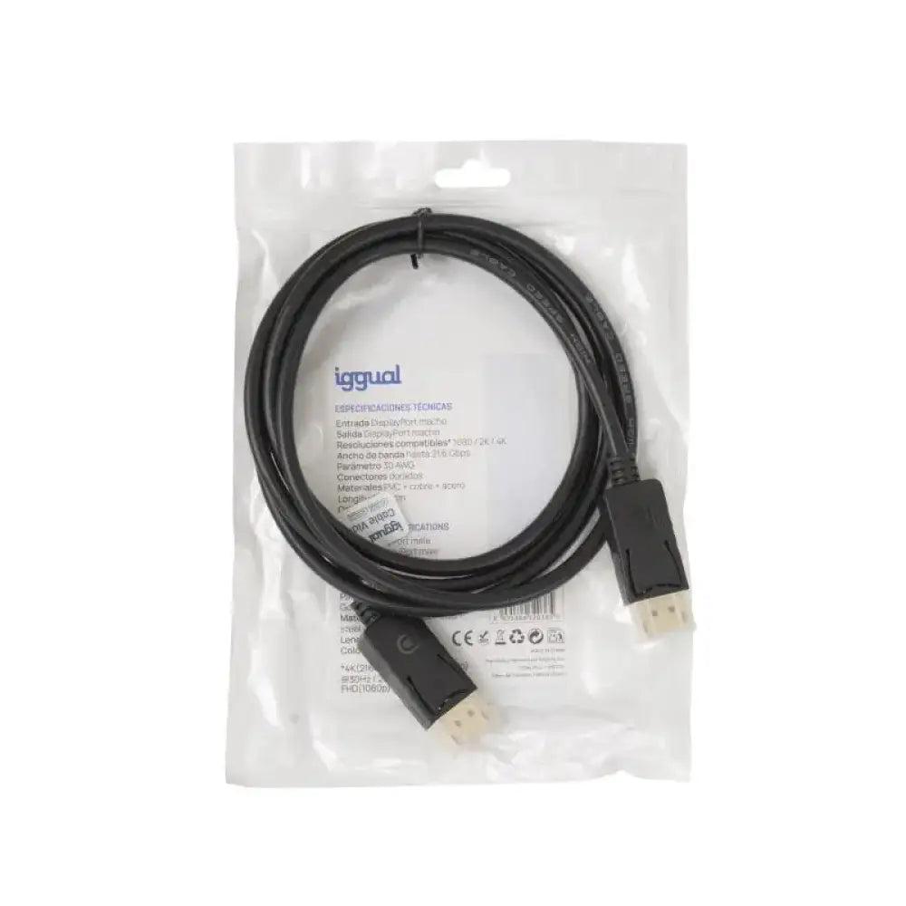 iggual Cable DisplayPort (M) 1.2 4K@60hz 1,8 m - detalle