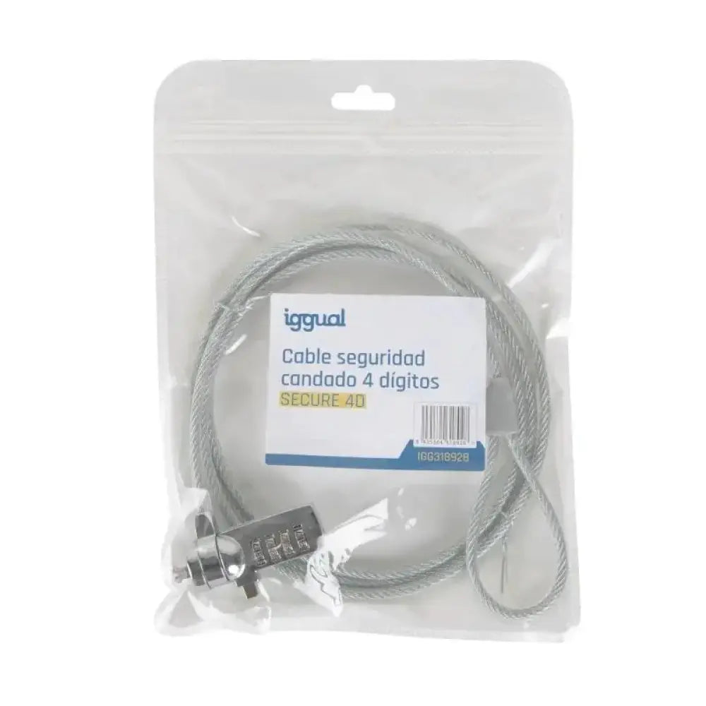 iggual Cable seguridad candado 4 dígitos SECURE 4D - detalle