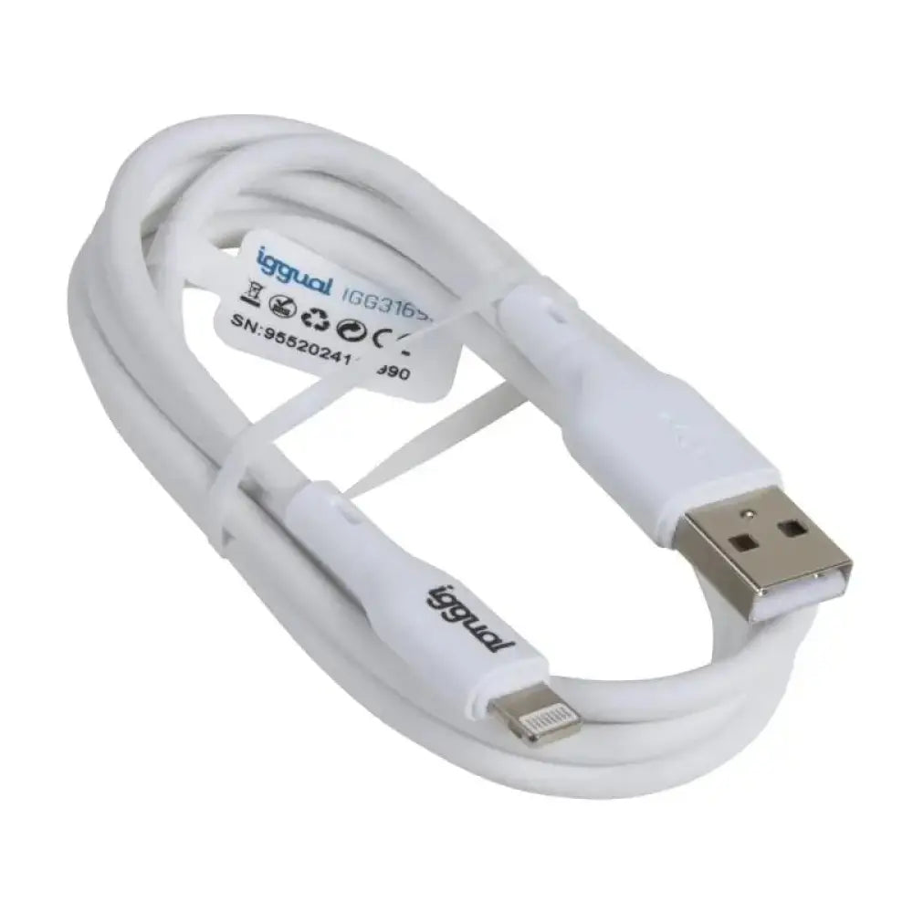 iggual cable USB-A/Lightning 100 cm blanco - detalle