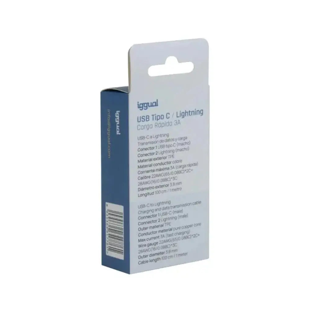 iggual cable USB-A/Lightning 100 cm blanco - detalle