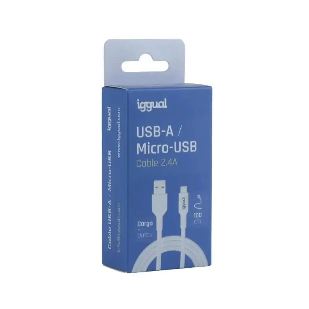 iggual cable USB-A/micro-USB 100 cm blanco - detalle