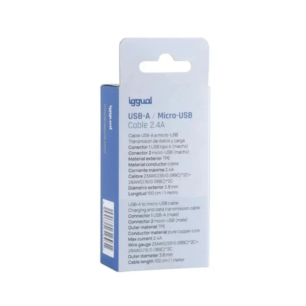 iggual cable USB-A/micro-USB 100 cm blanco - detalle