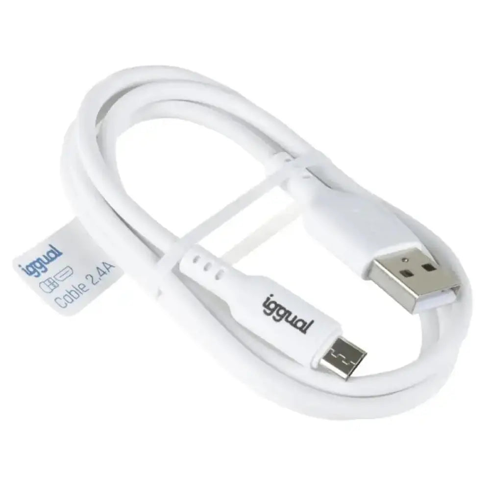 iggual cable USB-A/micro-USB 100 cm blanco - detalle