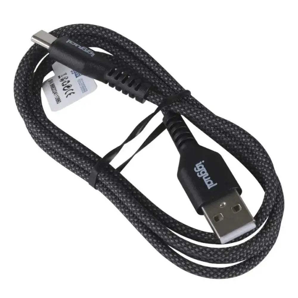 iggual Cable USB-A a tipo C 3A 100 cm trenzado - detalle