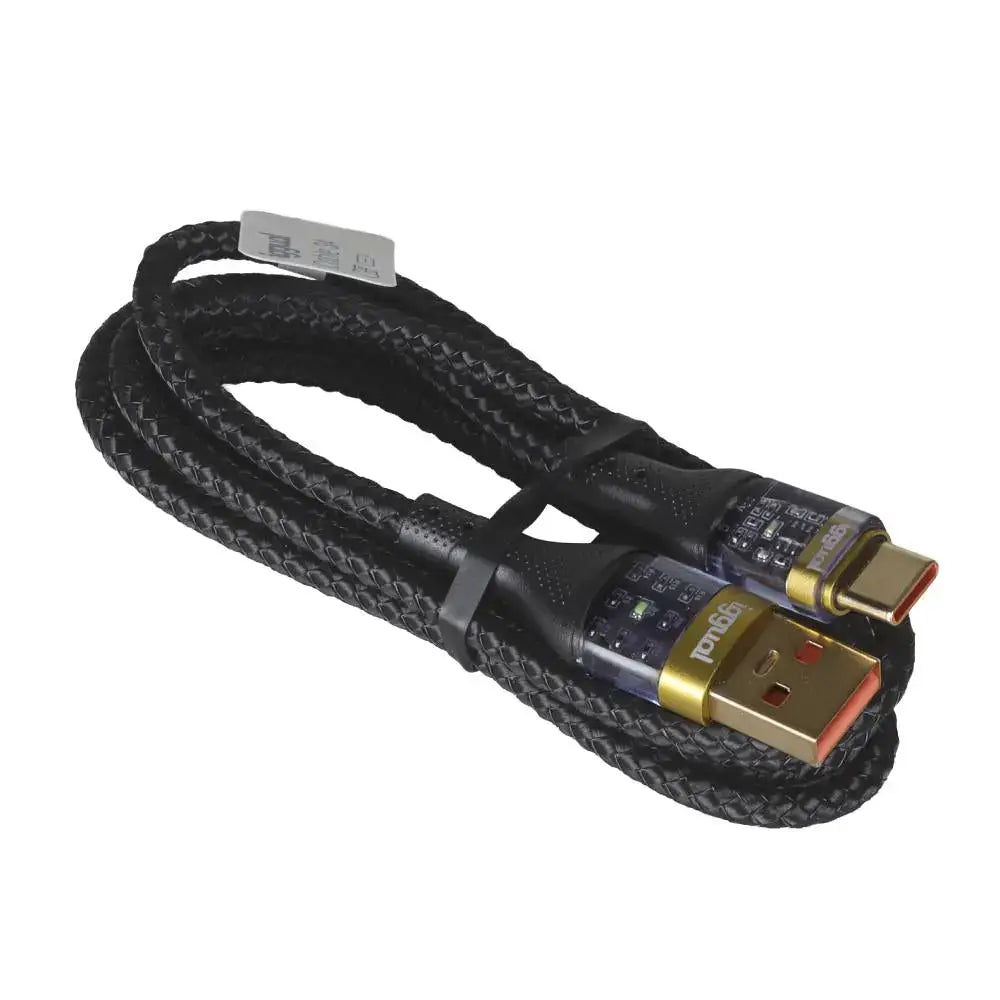 iggual Cable USB-A a tipo C 3A 100 cm trenzado LED - detalle
