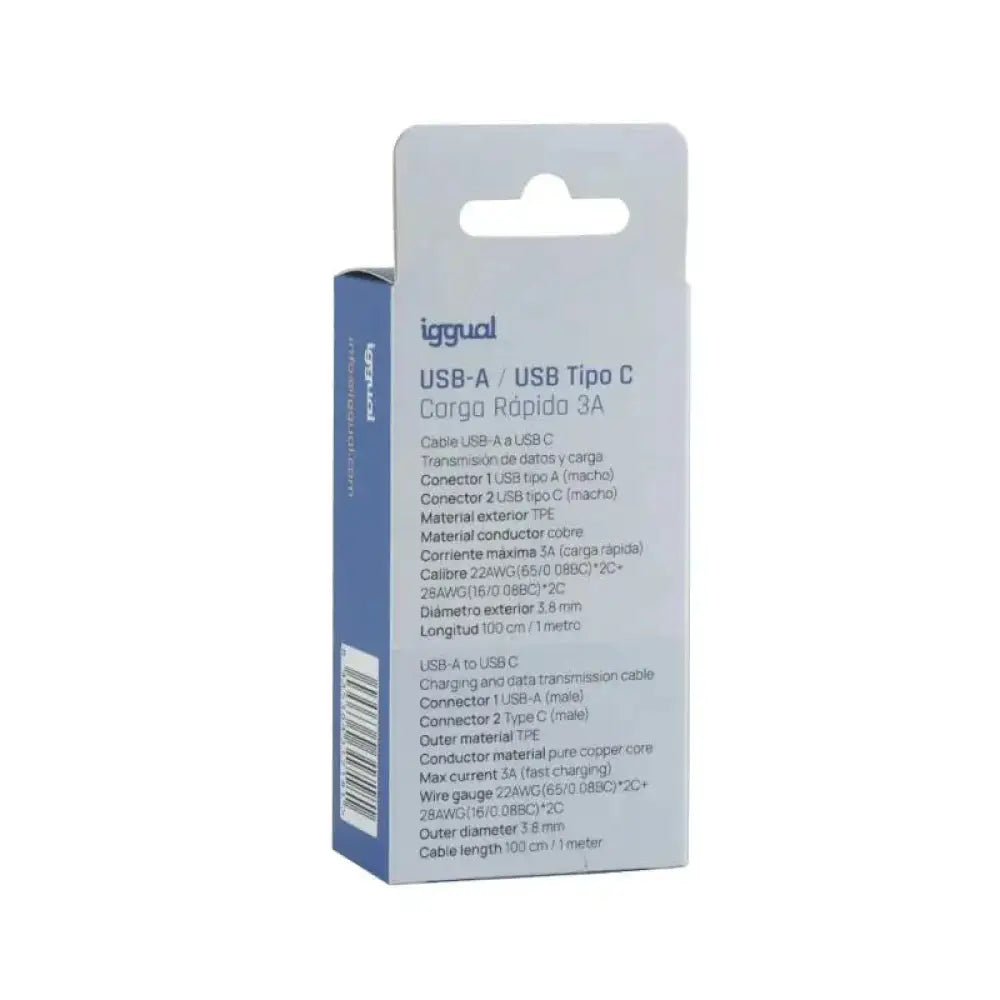 iggual Cable USB-A/USB-C 100 cm blanco Q3.0 3A - detalle