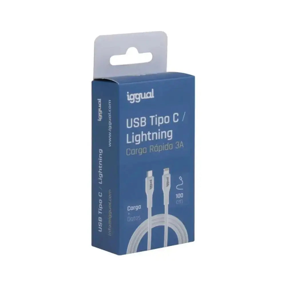 iggual cable USB-C/Lightning 100 cm blanco Q3.0 3A - detalle
