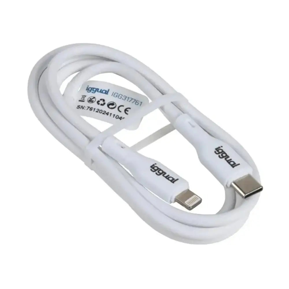 iggual cable USB-C/Lightning 100 cm blanco Q3.0 3A - detalle