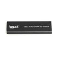 Caja externa IGGUAL para SSD M.2 NVMe y SATA con conexión USB-C 3.1, compatible con discos duros y SSDs.